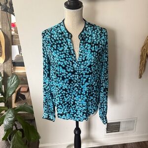 ZADIG & VOLTAIRE Blue Black Floral Top S